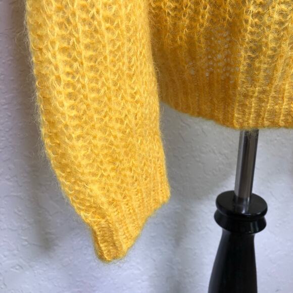 Miu Miu gold yellow mohair blend button front collared cardigan - Picture 11 of 13